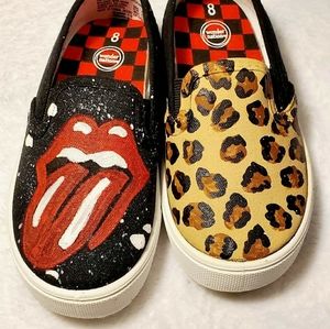 Handpainted Rolling Stone shoes